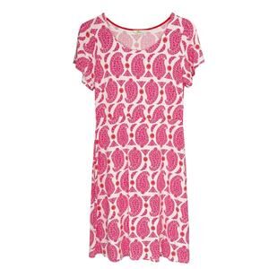 Boden Jersey Cotton Pink Paisley Knit Dress US 6 (Read)